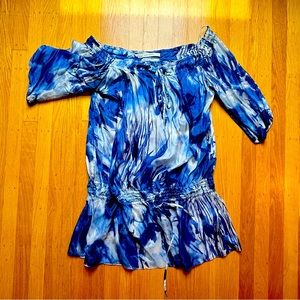 Zara 100% Silk Off-Shoulder Boho Tunic